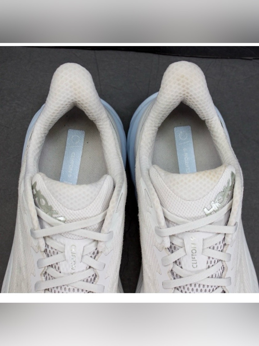 Hoka One One Clifton 9 Womens Size US 10 Nimbus Cloud Ice Water Sneakers Lace Up - Picture 9 of 13